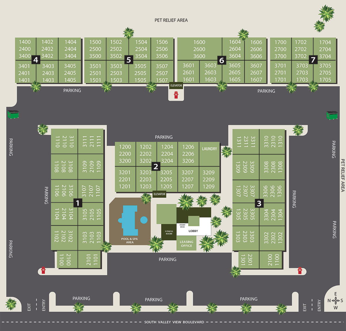 Emerald Suites Valley View | Extended Stay Apartment Rentals | Community Site Map